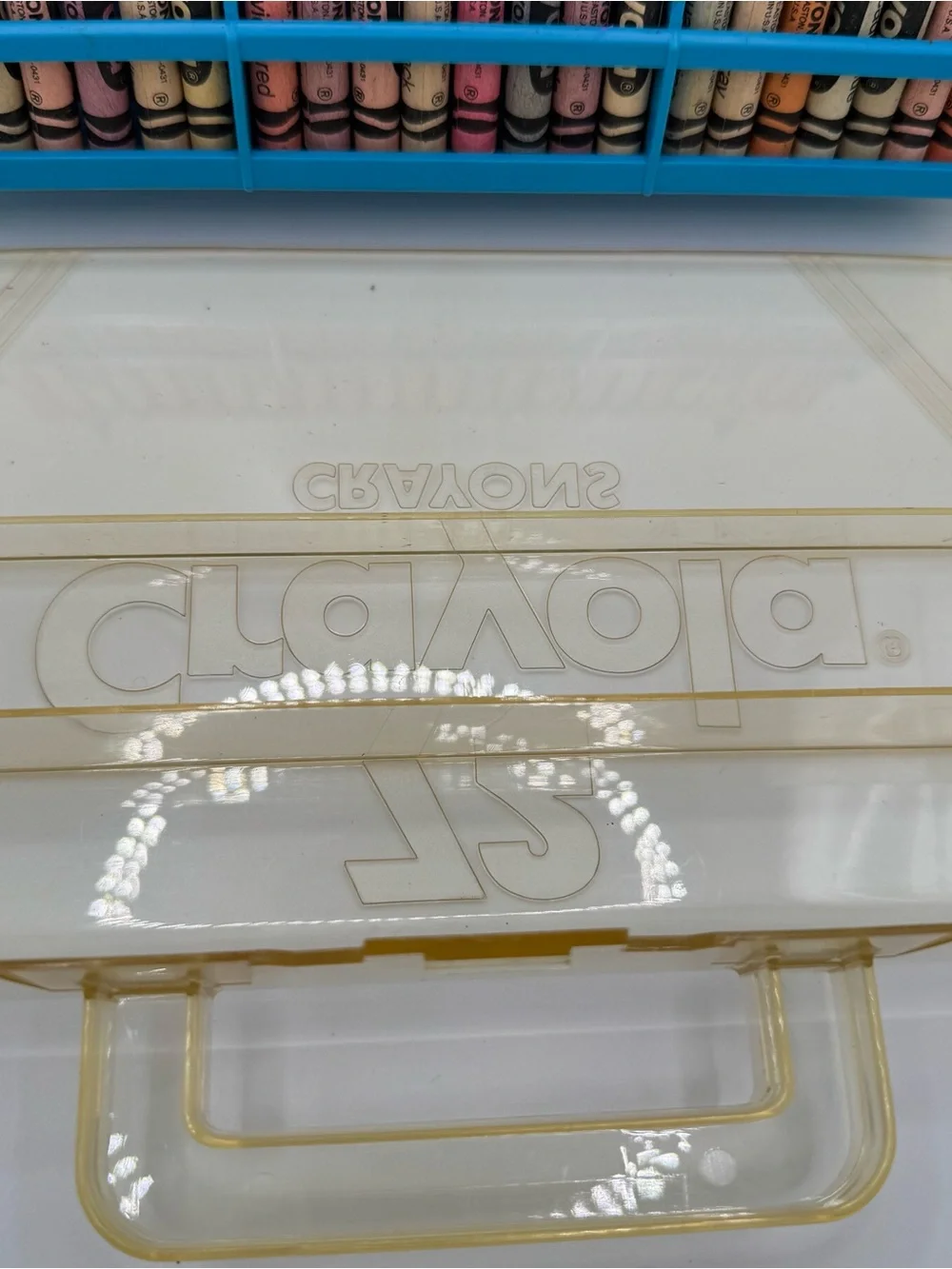 Vintage Crayola Crayon Case Blue 72 Caddy Holder Retired Colors 80s 90s Nostalgi